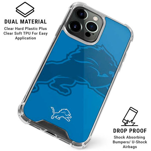 NFL Detroit Lions Double Vision iPhone 16 Pro Max Clear Case
