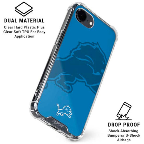 NFL Detroit Lions Double Vision iPhone 16e Clear Case