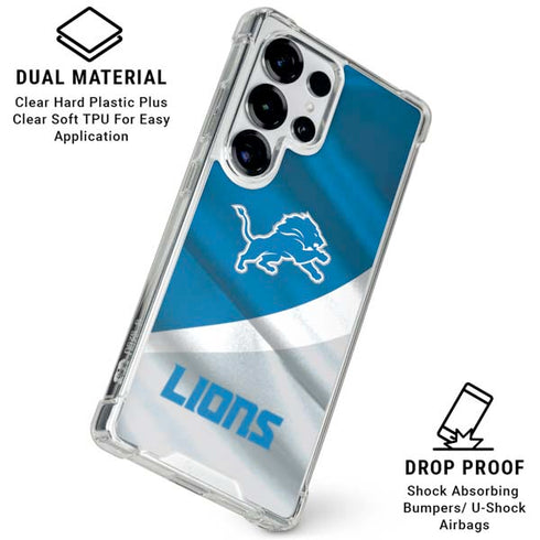 NFL Detroit Lions Galaxy S25 Ultra Clear Case