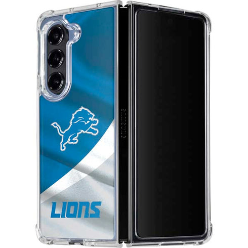 NFL Detroit Lions Galaxy Z Fold5 5G Clear Case