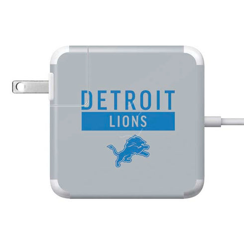 NFL Detroit Lions Grey Performance Series 85W Power Adapter (15 and 17 inch MacBook Pro Charger) Skin