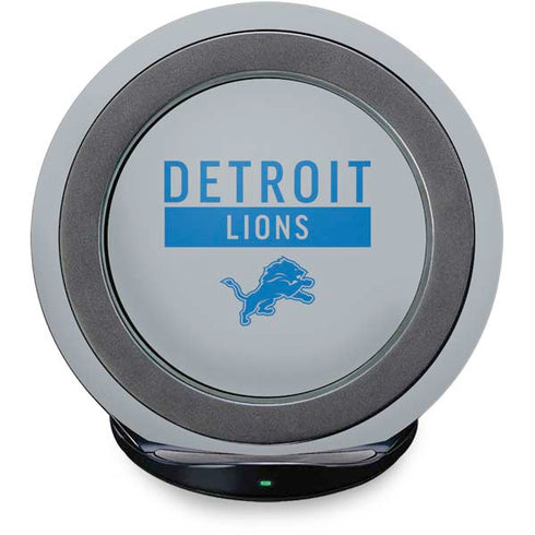 NFL Detroit Lions Grey Performance Series Fast Charge Wireless Charging Stand Skin