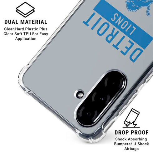 NFL Detroit Lions Grey Performance Series Galaxy A36 5G Clear Case