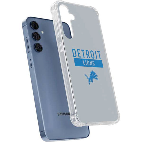NFL Detroit Lions Grey Performance Series Galaxy A55 5G Clear Case