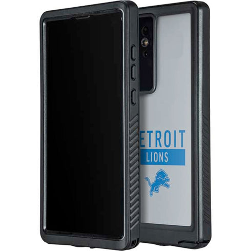 NFL Detroit Lions Grey Performance Series Galaxy S24 Ultra Waterproof Case