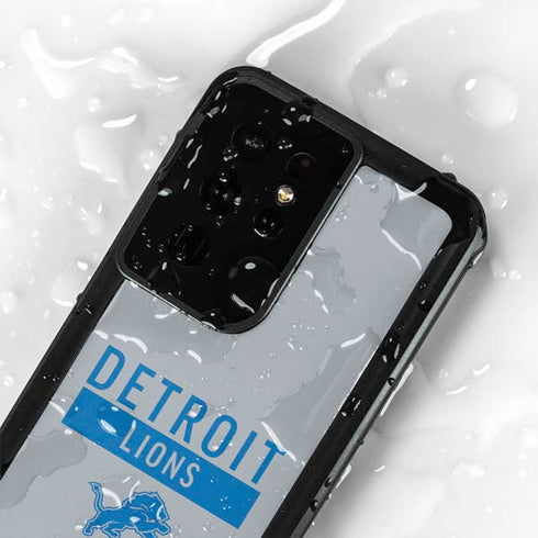 NFL Detroit Lions Grey Performance Series Galaxy S24 Ultra Waterproof Case