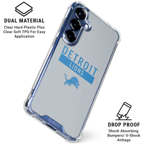 NFL Detroit Lions Grey Performance Series Galaxy S25 Clear Case