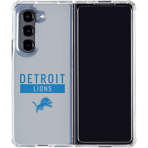 NFL Detroit Lions Grey Performance Series Galaxy Z Fold5 5G Clear Case
