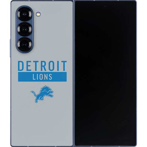 NFL Detroit Lions Grey Performance Series Galaxy Z Fold6 Skin
