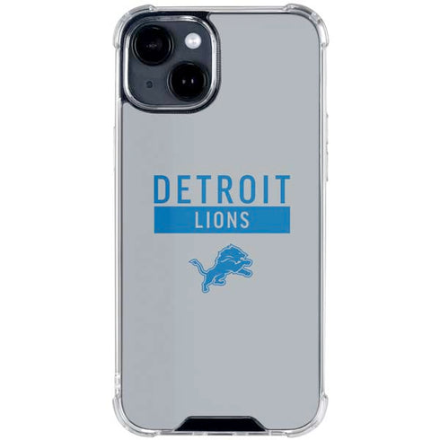 NFL Detroit Lions Grey Performance Series iPhone 15 Clear Case