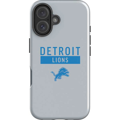 NFL Detroit Lions Grey Performance Series iPhone 16 Plus Impact Case