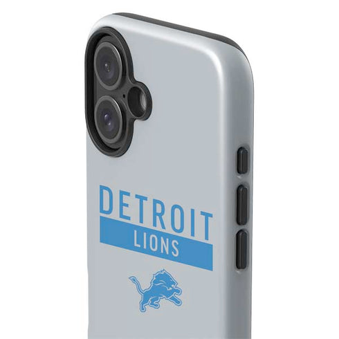 NFL Detroit Lions Grey Performance Series iPhone 16 Plus Impact Case