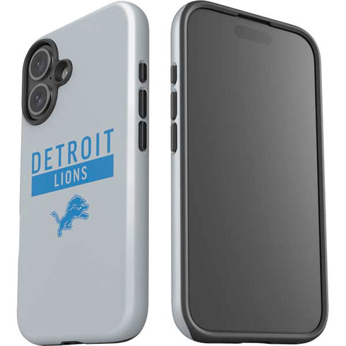 NFL Detroit Lions Grey Performance Series iPhone 16 Plus Impact Case