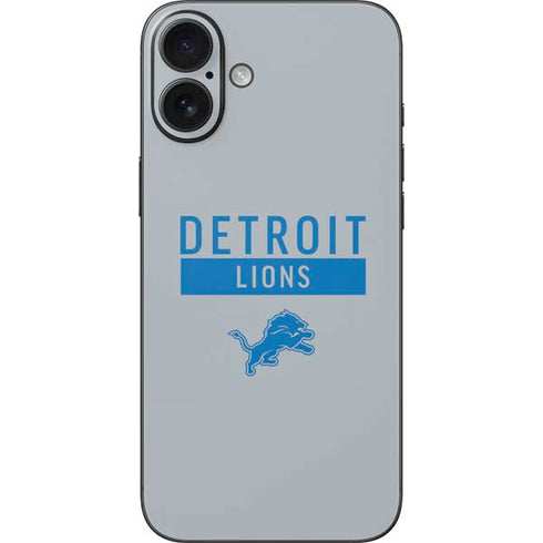 NFL Detroit Lions Grey Performance Series iPhone 16 Plus Skin