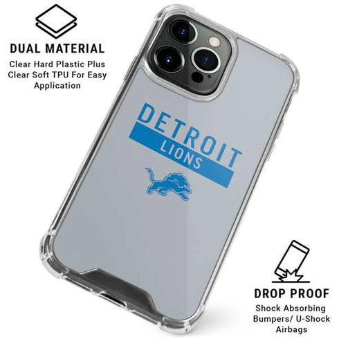 NFL Detroit Lions Grey Performance Series iPhone 16 Pro Clear Case