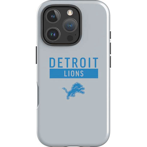 NFL Detroit Lions Grey Performance Series iPhone 16 Pro Impact Case