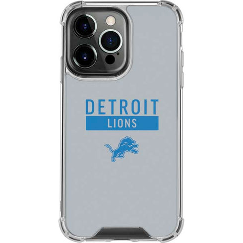 NFL Detroit Lions Grey Performance Series iPhone 16 Pro Max Clear Case