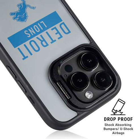NFL Detroit Lions Grey Performance Series iPhone 16 Pro Max Kickstand Case