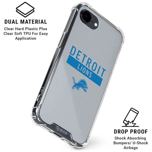 NFL Detroit Lions Grey Performance Series iPhone 16e Clear Case
