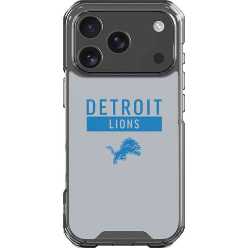 NFL Detroit Lions Grey Performance Series iPhone 18 Pro Clear Case