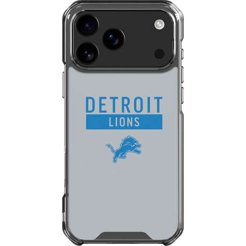 NFL Detroit Lions Grey Performance Series iPhone 18 Pro Max Clear Case