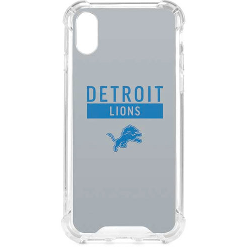 NFL Detroit Lions Grey Performance Series iPhone XS Clear Case