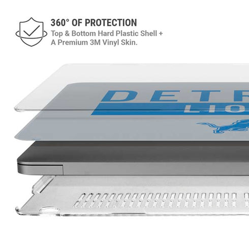 NFL Detroit Lions Grey Performance Series MacBook Pro 14in (2021-24) Case plus Skin