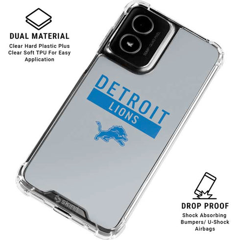 NFL Detroit Lions Grey Performance Series Moto G Power 5G (2024) Clear Case