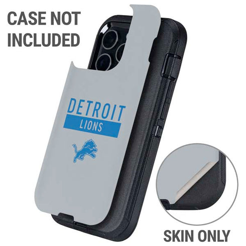 NFL Detroit Lions Grey Performance Series Otterbox Defender iPhone Skin