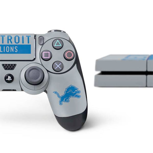 NFL Detroit Lions Grey Performance Series PS4 Console and Controller Bundle Skin