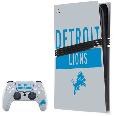 NFL Detroit Lions Grey Performance Series PS5 Pro Bundle Skin