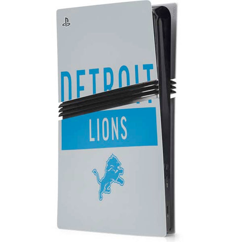 NFL Detroit Lions Grey Performance Series PS5 Pro Console Skin