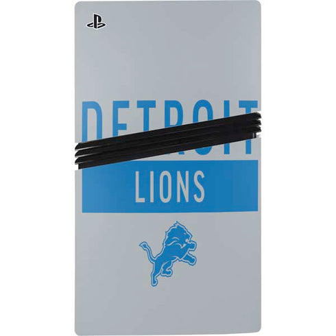 NFL Detroit Lions Grey Performance Series PS5 Pro Console Skin