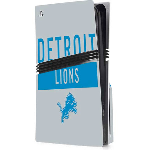 NFL Detroit Lions Grey Performance Series PS5 Pro Disk Console Skin