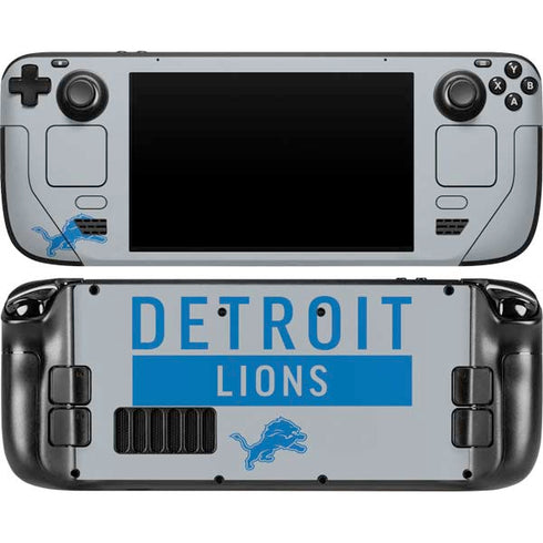 NFL Detroit Lions Grey Performance Series Steam Deck Handheld Gaming Computer OLED Skin