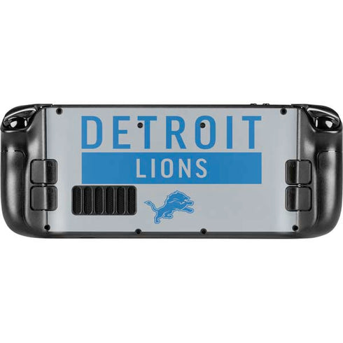 NFL Detroit Lions Grey Performance Series Steam Deck Handheld Gaming Computer Skin