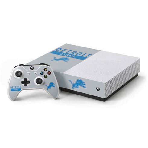 NFL Detroit Lions Grey Performance Series Xbox One S All-Digital Edition Bundle Skin