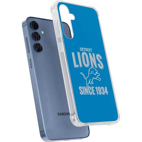 NFL Detroit Lions Helmet Galaxy A55 5G Clear Case