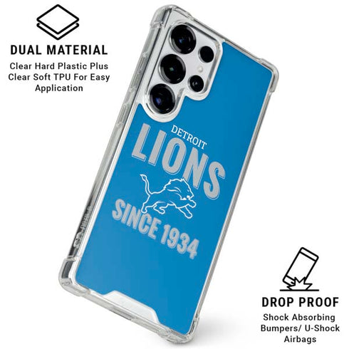 NFL Detroit Lions Helmet Galaxy S25 Ultra Clear Case