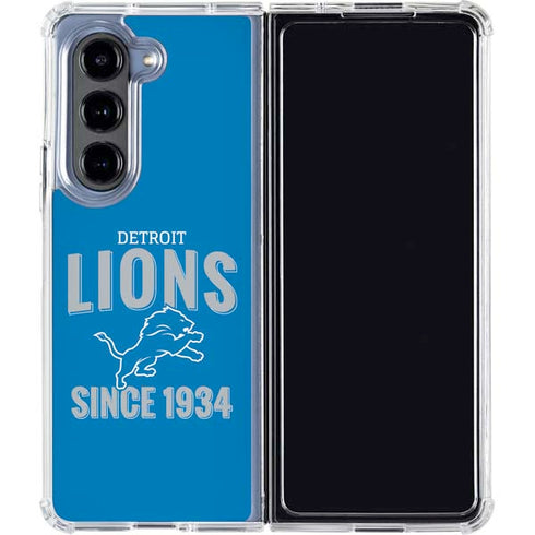 NFL Detroit Lions Helmet Galaxy Z Fold5 5G Clear Case
