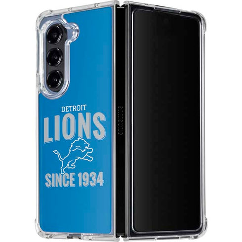 NFL Detroit Lions Helmet Galaxy Z Fold5 5G Clear Case