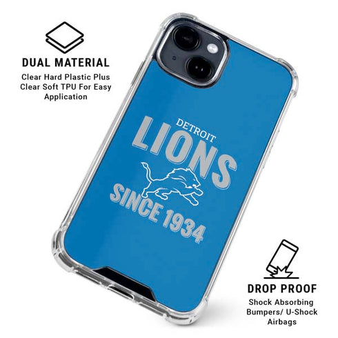 NFL Detroit Lions Helmet iPhone 15 Clear Case