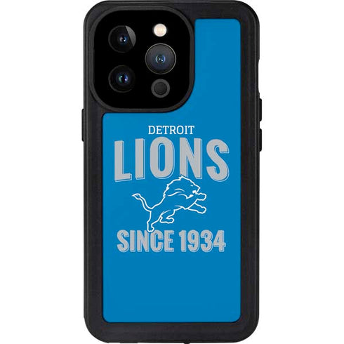 NFL Detroit Lions Helmet iPhone 15 Pro Waterproof Case