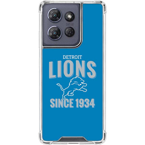 NFL Detroit Lions Helmet Moto G 5G (2025) Clear Case