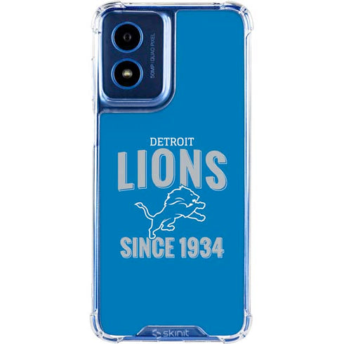 NFL Detroit Lions Helmet Moto G 5G (2024) Clear Case