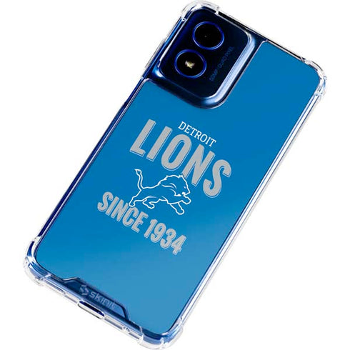 NFL Detroit Lions Helmet Moto G 5G (2024) Clear Case