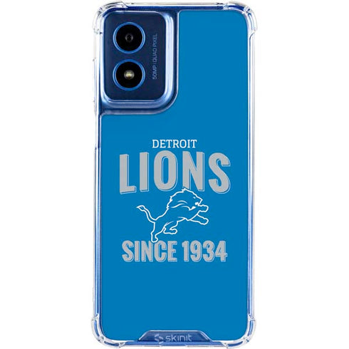 NFL Detroit Lions Helmet Moto G Play 4G (2024) Clear Case