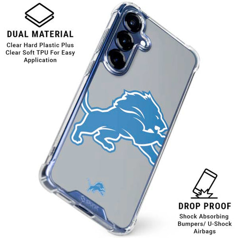 NFL Detroit Lions Large Logo Galaxy S25 Clear Case