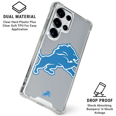 NFL Detroit Lions Large Logo Galaxy S25 Ultra Clear Case