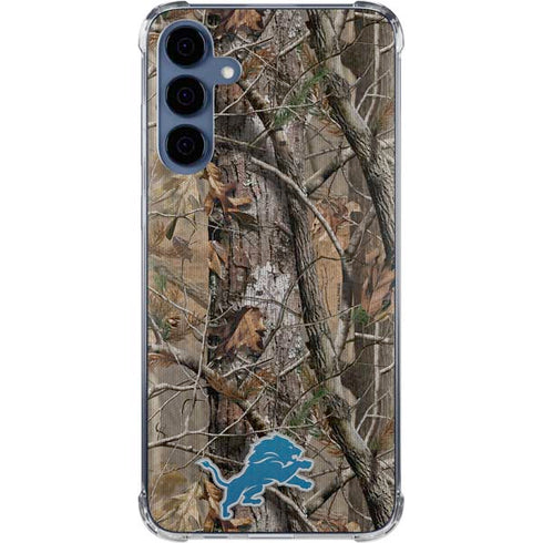 NFL Detroit Lions Realtree AP Camo Galaxy A35 5G Clear Case